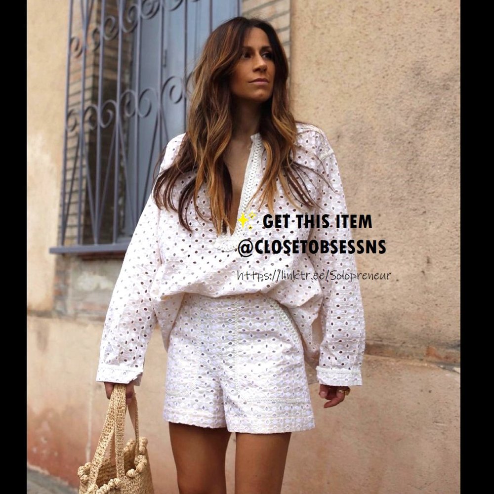 SOLD! ZARA Embroidered Eyelet Shorts* - Picture 10 of 16